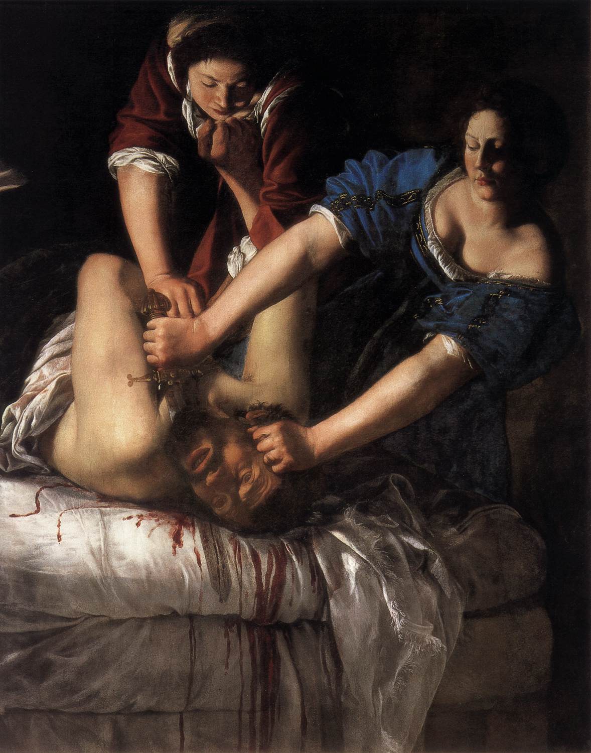 Artemisia Gentileschi — Judita stíná Holoferna, kolem 1620, Galleria degli Uffizi